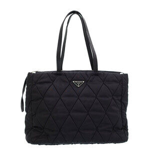 PRADA Quilted Tote Shoulder Bag Black